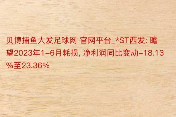 贝博捕鱼大发足球网 官网平台_*ST西发: 瞻望2023年1-6月耗损, 净利润同比变动-18.13%至23.36%